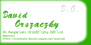 david orszaczky business card